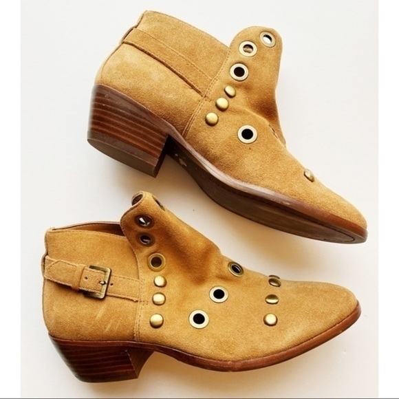 NEW SAM EDELMAN PEDRA SUEDE LEATHER ANKLE BOOTIES BOOTS  Sam Edelman • Genuine Leather Tan Pedra Booties